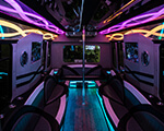 interior of a party bus rental